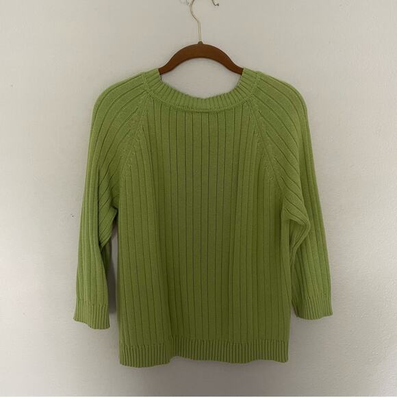 Vintage Lime Green 90s Cable Knit Sweater - Picture 4 of 7
